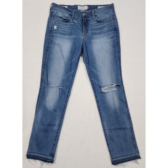 Lucky Brand Denim - Lucky Brand Charlotte Rail Jeans Womens 6 28 Blue White Oak Distressed USA